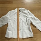 Ralph Lauren 100  Linen Embroidered Mandarin Collar Jacket White Size 16
