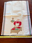 Vintage Beautiful Embroidered Kitchen Towel  old Grocery Clear Weighs Fruit 