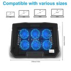 Laptop Cooling Pad With 6 Quiet Fans Cooler Stand Dual Usb Ports For 15  Laptop