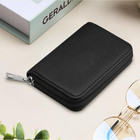Credit Card Holder Wallet For Women Leather Zipper Card Case Rfid Blocking With