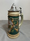 Vintage German Beer Stein Pewter Lid Wiesbaden Kurhaus Souvenir Mug 0 5l 1970s