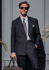 Discounted Men s Black Suit Business 2pcs Double Breasted Offcie Tuxedo Jacket