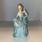 Vintage Victorian Style Lady Planter Vase Blue Dress Fan 810 Lefton