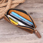 Handmade Genuine Cow Leather Pen Case Bag Zipper Vintage Pencil Pouch Brush Tool
