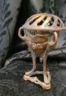 Antique Floral Ornate Metal Vantines  Incense Burner 