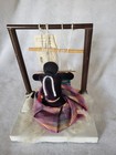Vntg Small Loom W navajo Women With Baby Weaving A Rug W tag 5 1 2    