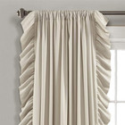 Reyna Ruffle Window Curtain Panel Set  Pair  54  W X 84  L  Wheat - Flowy Curtai