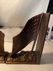 1940 s Antique Vintage Cast Iron American Flag Bookends Usa 15 Stars