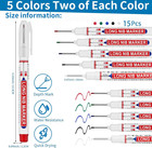 Long Head Marker Pens 15pcs Deep Hole  Long Nib Marker 20mm Quick Dry Waterproof
