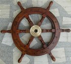 Nautical Collectible Boat Ship Wheel Wooden Steering Home Decor 18 Inch Handamde