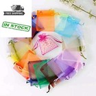100pcs Sheer Organza Favor Bags 4 x6   Drawstring Pouches