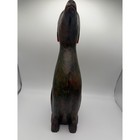 Vintage Hand Carved Wooden Greyhound Figurine Folk Art  Dog Statue 15 Inch