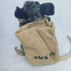 Folkmanis Pack Rat Hand Puppet Plush Burlap Sack Backpack Realistic Full Body