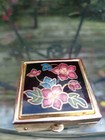 Vtg Brass Cloisonne Enamel Pill Box