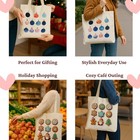 Christmas Canvas Tote Bags 15x16     2 Pack Holiday Cotton Gift   Shopping T