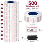 10 30 Rolls White orange  Yellow Price Tags Labels Mx-5500 Gun Labeller Sticker