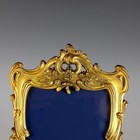 Ornate Antique French Gilded Bronze Photo Frame W Easel   Glass