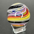 Contemporary Handmade Art Glass Marble 1 60  Dichroic   Rainbow Swirl - Discount