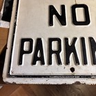 Vintage Heavy Steel Taxi Stand No Parking Sign  14 X 20