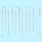 11    Flexible Corrugated Straws With Caps  10-pack  With 2 Cleaning Brushes - Usa