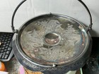 Antique Meriden Victorian Aesthetic Silverplate Basket Birds Bride Fruit Cakes
