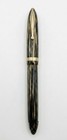Vintage Fountain Pen Black Gold Striped Celluloid