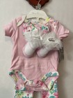 Baby Essentials Infant Girls 3 Months Pink Floral 4-peice Pant Set Nwt  Mzz8