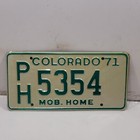1971 Colorado Mobile Home Expired License Plate Ph-5354 Man Cave Bar