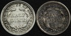 Lot Of 2x 1855 With Arrows Seated Liberty Silver Half Dimes H10c  two Coins 
