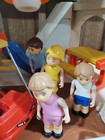 Vintage 1989 Little Tikes Blue Roof Doll House Playset   Figures   Accessories