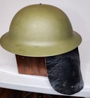 Wwii Brodie Helmet With Liner And Leather Neck Shield Good Condition Dated 1941