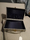 Vintage Tweed Covered Travel Train Suit Case