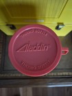 Vintage Aladdin Lunch Box W Thermos Yellow Plastic Handle Metal Latches Usa 