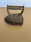 Antique Cast Sad Iron Flat Clothes Iron Marked 3 R   Trivet - Read Describ Below
