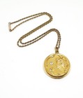Antique Art Nouveau Locket Lady Blowing Bubbles Gf Rhinestones Victorian Rare