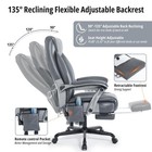 Massage Office Chair With Heat   Footrest  Ergonomic Reclining Executive Desk