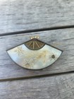 Vintage Pink Lady Powder Compact Mirror Mother Of Pearl   Oriental Fan Read