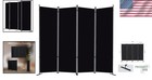 Durable 4 Panel Room Divider - 6 Ft Black Folding Privacy Screen With Stability