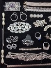 Antique Vintage Deco Sterling Rhinestone Jewelry Lot All Wearable 400grams 