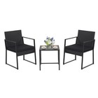 3pcs Patio Rattan Pe Wicker Bistro Set Outdoor Furniture Set W  Table   Cushion