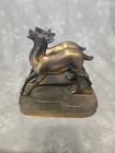 Pair Of Vintage Brass Bookends Deer Doe Fawn Brass Art Decor