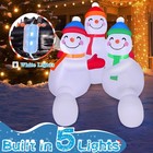 6ft Christmas Inflatable Snowman Family 6ft 3 Snowmen Brothers Hugging Inflat   