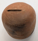 Vintage Handmade Clay Pottery Money Bank Coin Primitive Folk Art
