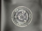 Vintage Footed Clear Glass Etched Bowl