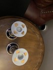 Vintage Pair Of  L f Fine Porcelain P r g Candle Stick Holders Cobalt Blu