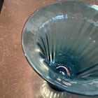 Large Vintage Heavy Blue Glass 11    Tall Vase Beautiful