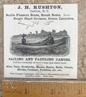 J h rushton Sailing paddling Canoes John Henry Boat Builder Canton 1887 Print Ad