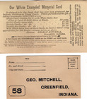 Antique Ca 1891 Geo mitchell Fine Memorial Cards  Add Grouping With Envelopes