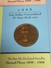 1998  1 Unc One Dollar Howard Florey 4 X Coin Carded Set Mint Marks Abmc Mint 