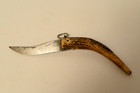 Vintage Large Nogent Hunting Knife Stag Antler Palm Clasp Handmade In France Vgc